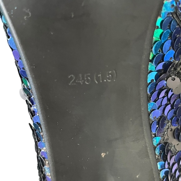 Fashion Sequin Clear Block Heel Ankle Boots Size 7.5 - Picture 6 of 12